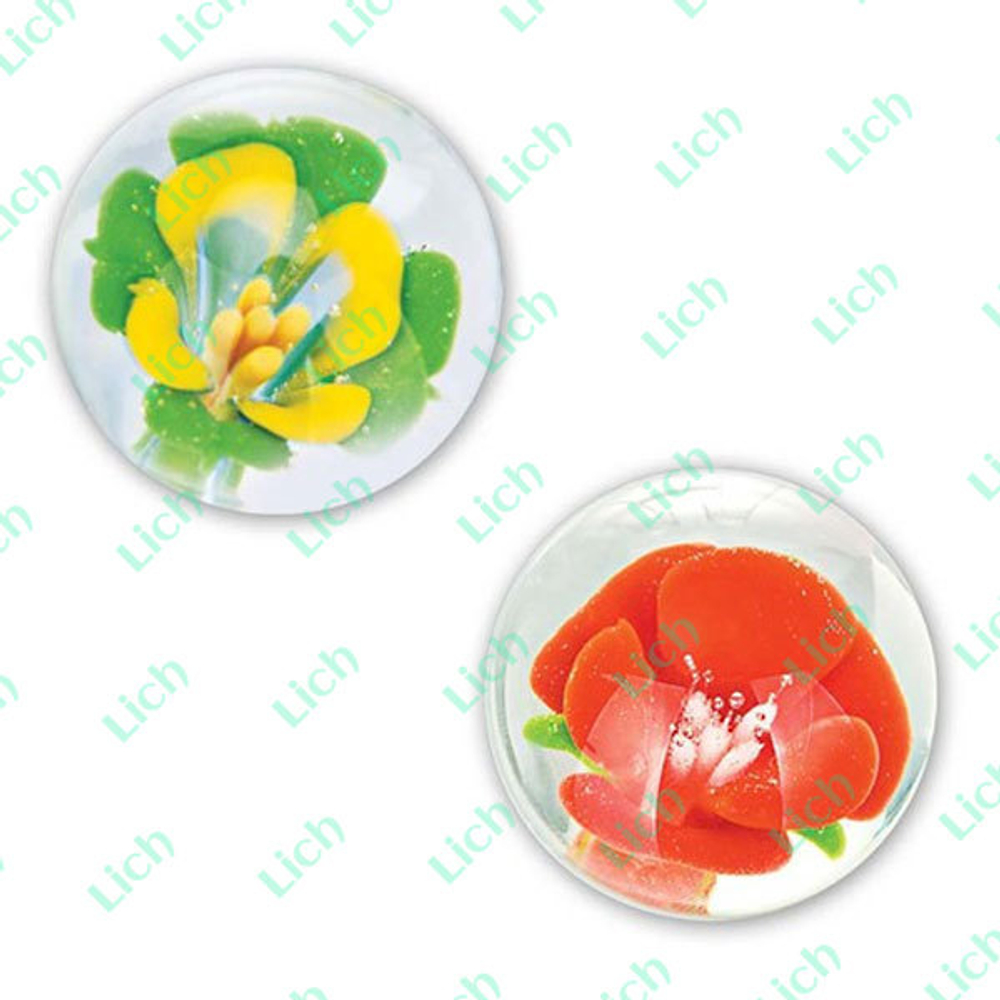Стеклянные вагинальные шарики Wild Orchid (желтый, серый) - 3,5 см