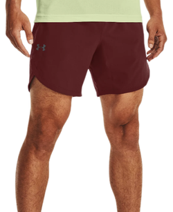 Мужские теннисные шорты Under Armour Men's UA Stretch Woven Shorts - chestnut red/metallic solder