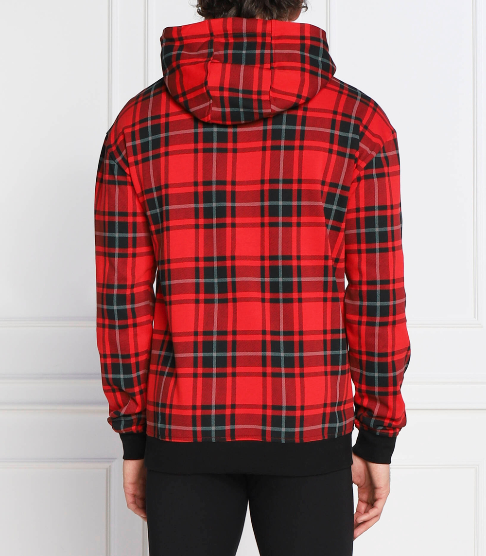 Худи checked sweat hood Hugo Bodywear - красный(50480234)