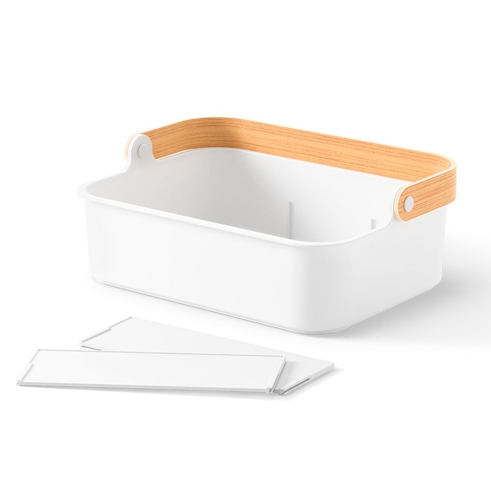 Органайзер Bellwood, 37х27 см, белый/натуральное дерево