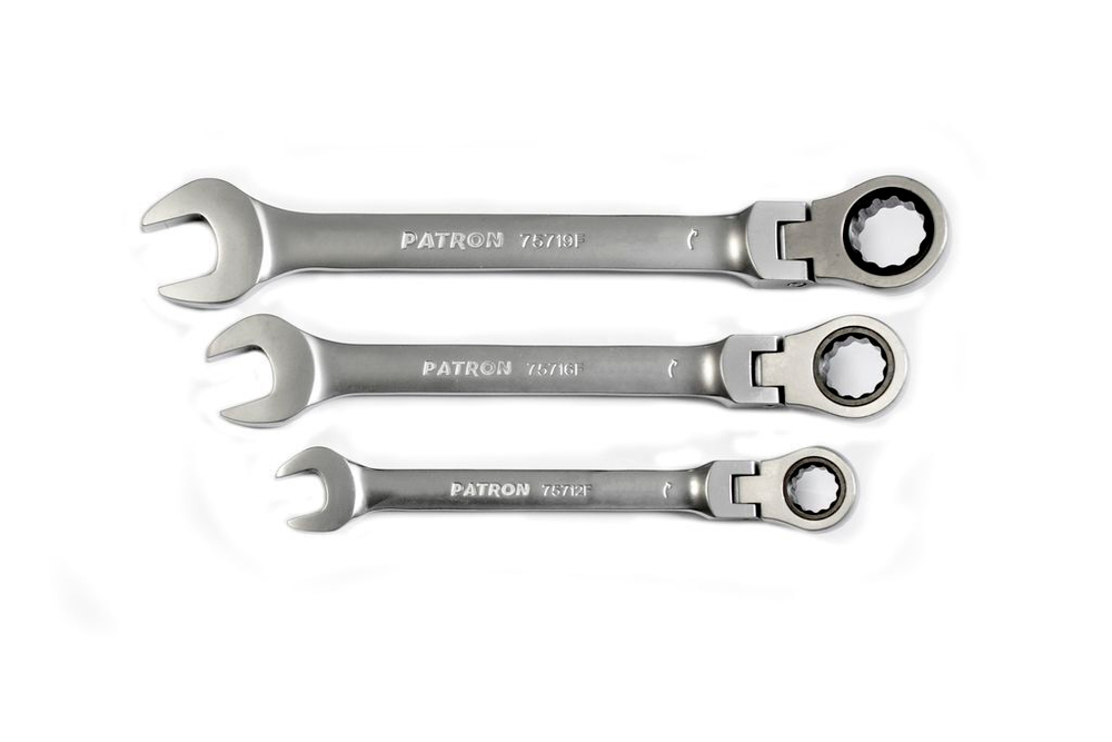 Ключ комбинированный трещоточный с шарниром 22мм PATRON P-75722F