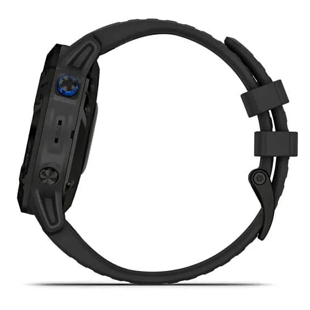 Спортивные наручные часы Garmin Fenix 6 Pro Solar черный с серым ремешком 010-02410-11