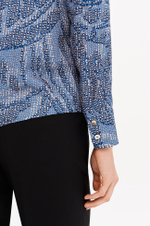 23387 Блузка женская (бежево-синий принт)