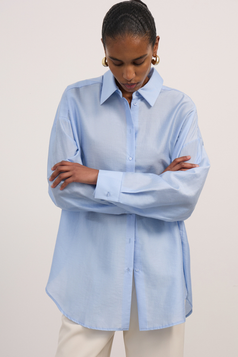 Рубашка оверсайз из вискозы
