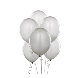 Серебряный воздушный шар металлик Экстра Silver