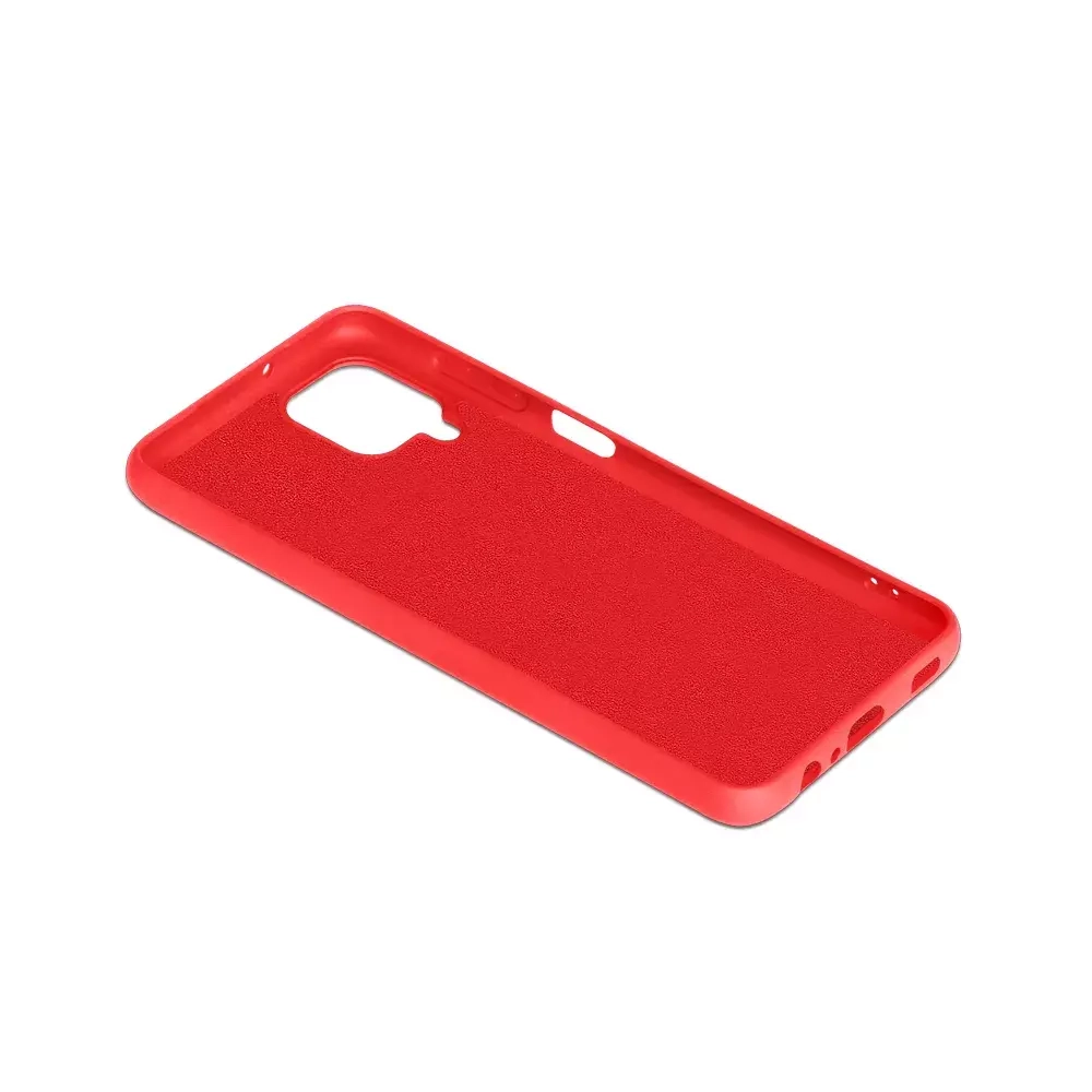 Силиконовый чехол с микрофиброй для Samsung Galaxy A22/M22 red DF