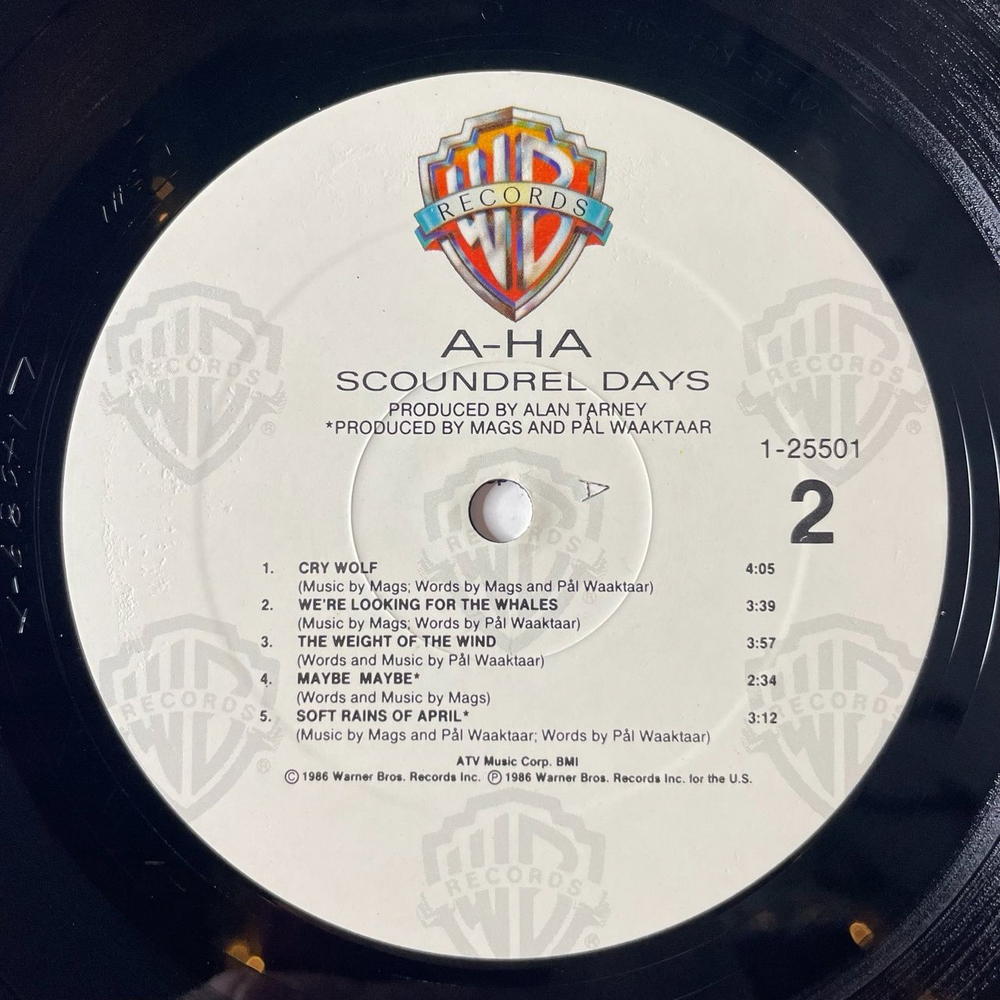Винтажная виниловая пластинка LP A ha Scoundrel Days (USA 1986) Manhattan Skyline