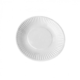 Тарелка картон.170мм  н/лам.белый /100 шт Мистерия