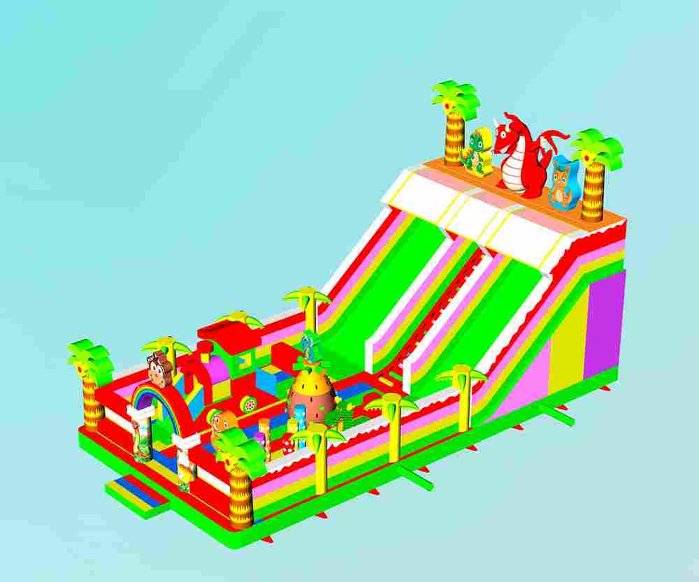 Коммерческий надувной батут «Дракоша и Друзья», 14*7*7 м