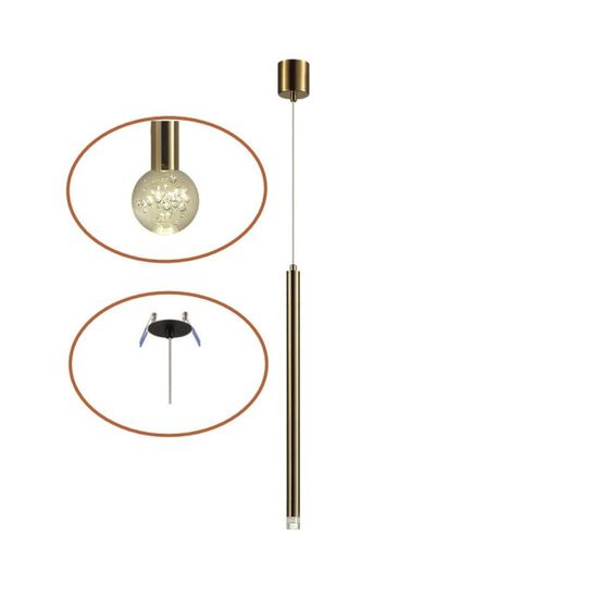 4374/3LA HIGHTECH ODL26 Подвесной светильник  золото/хрустальн. стекло/металл IP20 LED 3W 400Лм 3000K 220-240V FIANO