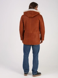 Дубленка зимняя натуральная с капюшоном