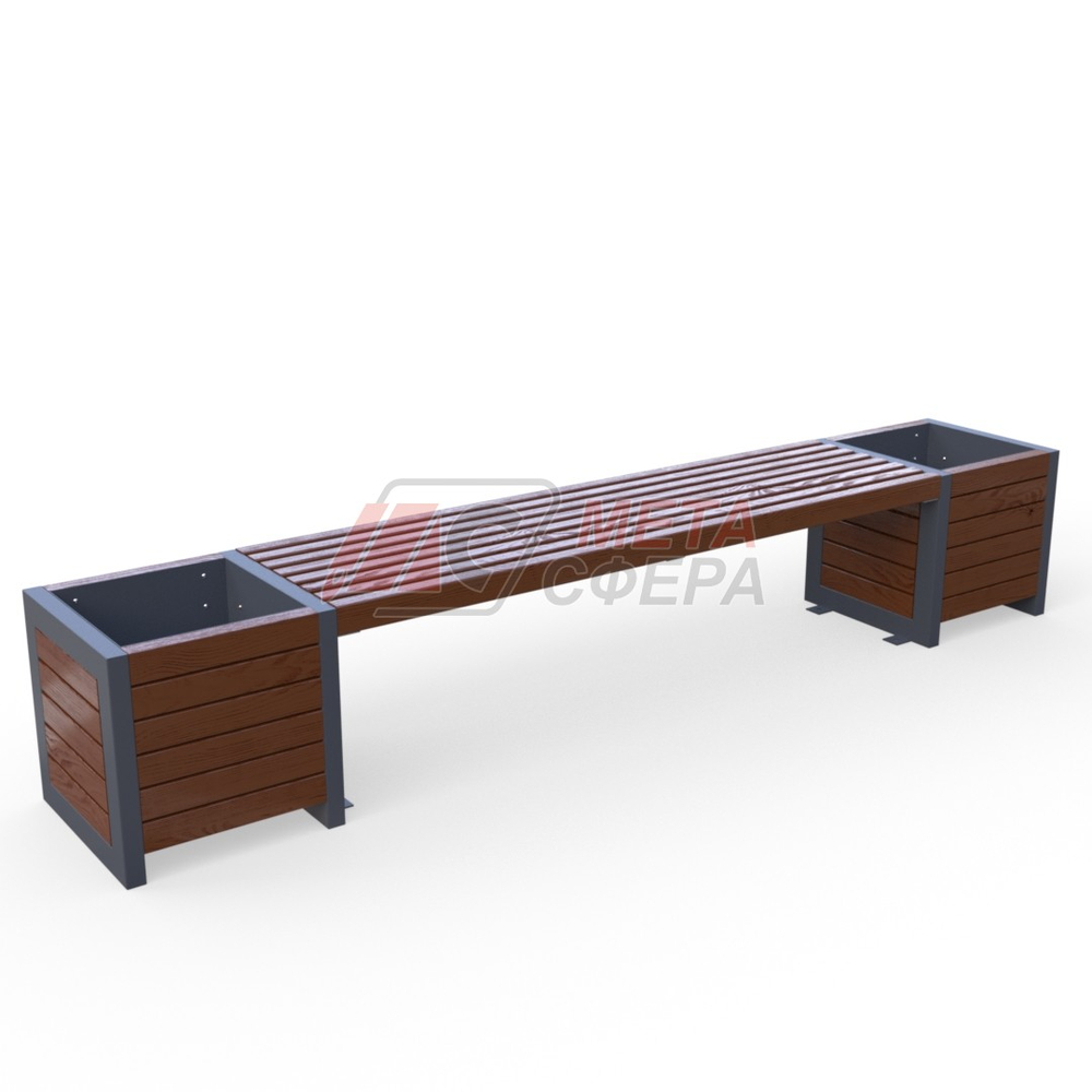 Лавка Бонжур с 2 цветочницами