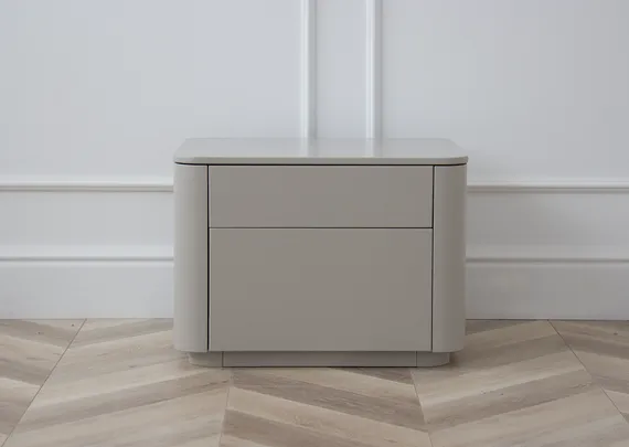 Тумба прикроватная Tammi 2 ящика ширина 50 см (серо-бежевый)