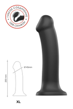 Черный фаллос на присоске Silicone Bendable Dildo XL - 20 см. (Цвет: черный)