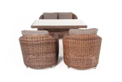 "Кон Панна" обеденная группа плетеная, цвет коричневый