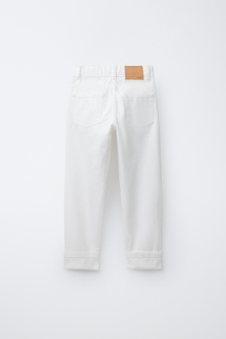 ZARA ДЖИНСЫ STRAIGHT, БЕЛЫЙ