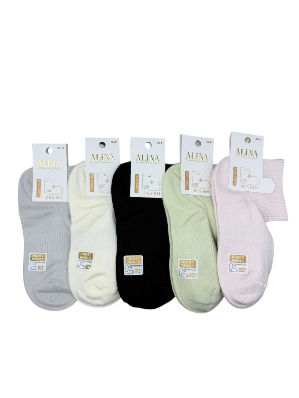 Носки женские укороченные с вывязанной пяткой 90 градусов 10 шт.