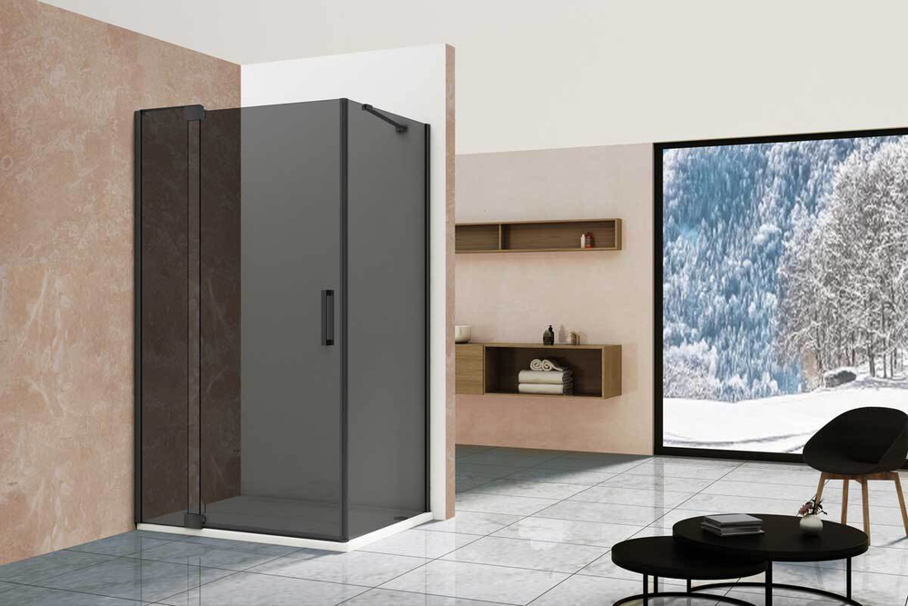 Душевой уголок Extra VSR-1E901090CGB, 900/1000*900, черный, стекло тонированное