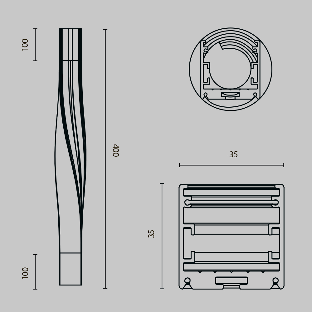 Радиусный профиль Maytoni Led strip ALM-3535R-B-TL-90°-0.4M