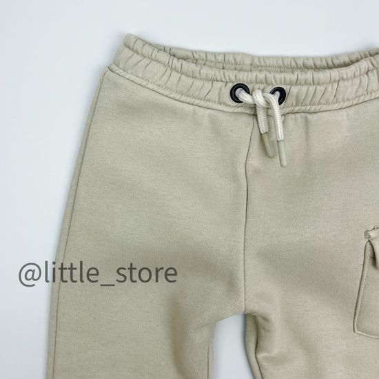 Джоггеры из футера с начесом, Оливка