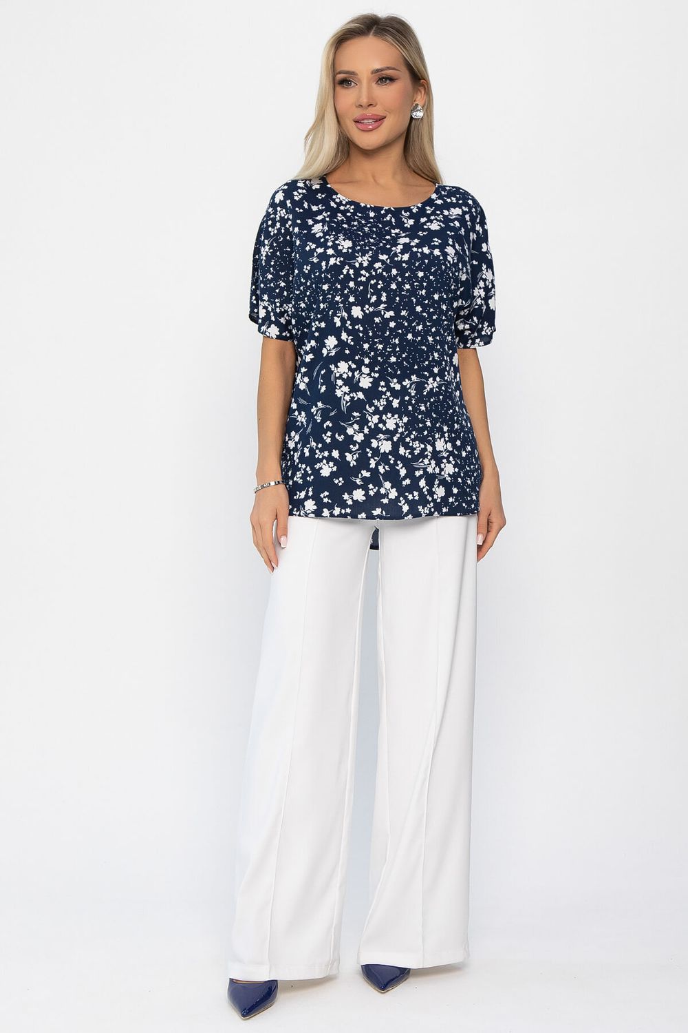 Блуза Маргоша (синяя) Б13814-16М LT Collection