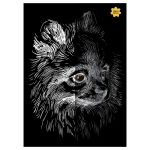 Гравюра малая с эффектом серебра Три совы Шпиц