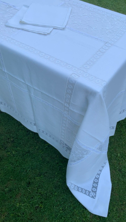 Скатерть 180x300 и 12 салфеток Palombella PM Elite молочные