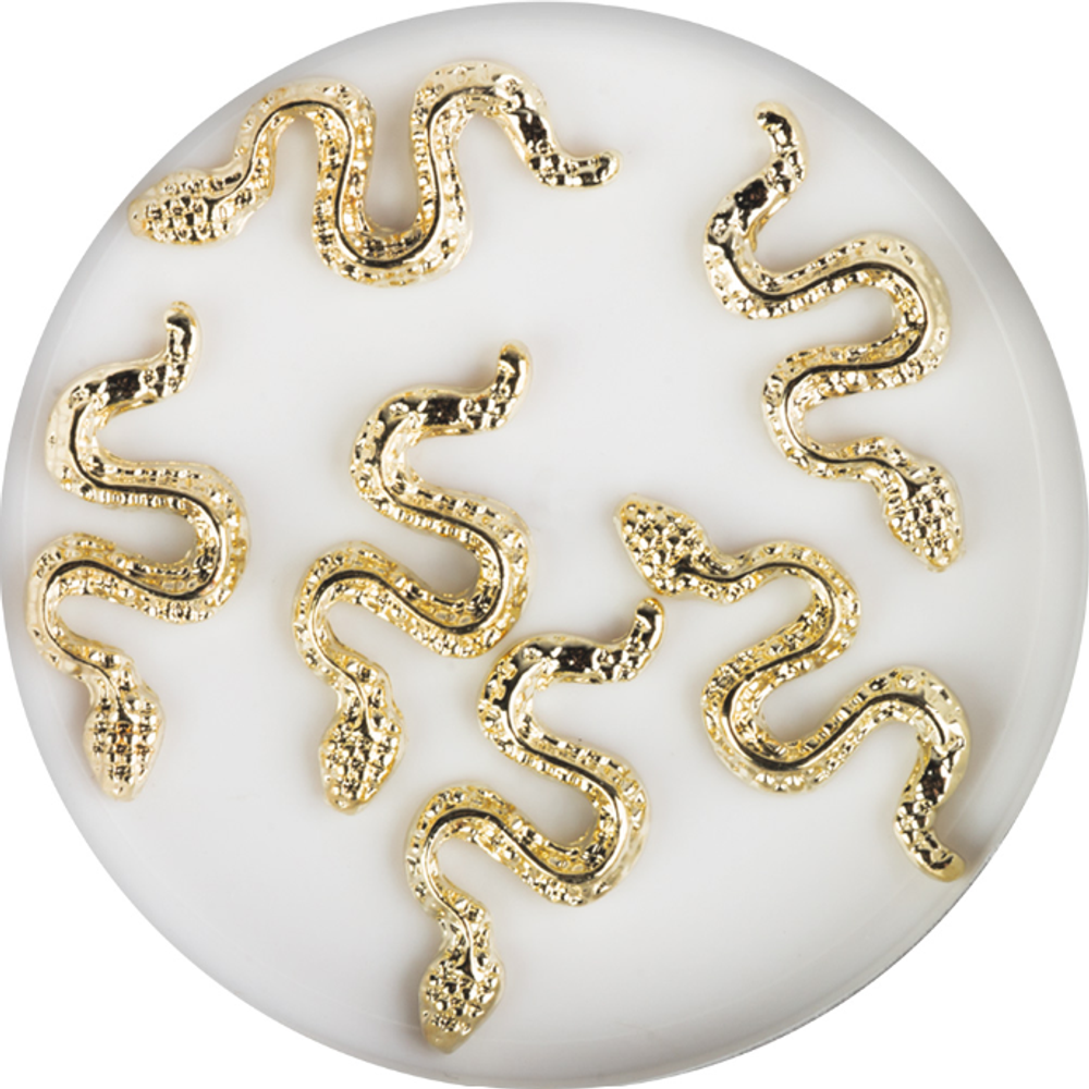 Irisk Декор для объемного дизайна, Змея золото 003, 6шт