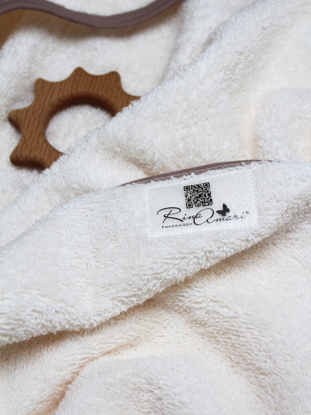 Махровая пеленка с уголком Молочный/Тауп Грей 80*80