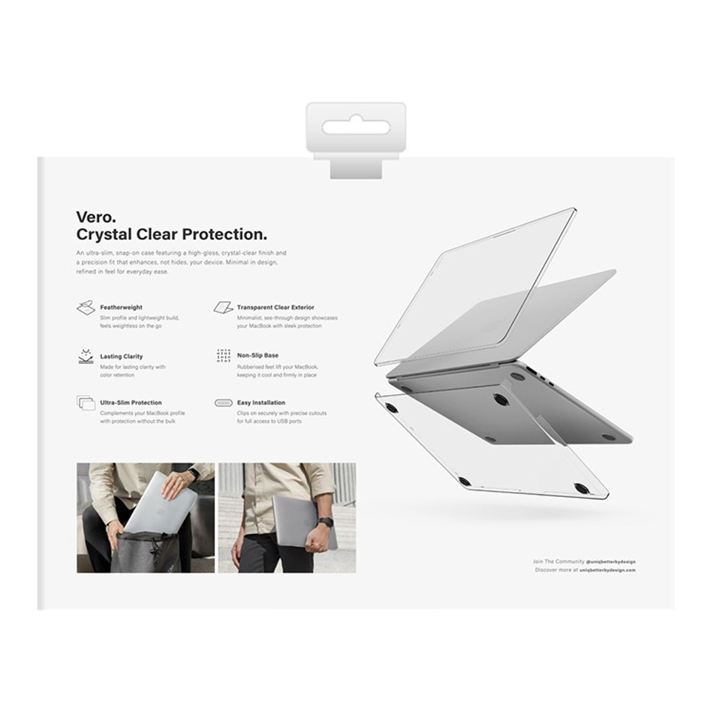 Uniq для Macbook Air 15 (2023-2026 M2-M5) VERO (Crystal Clear)