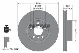 TEXTAR - 92257105-TET - Brake Disc