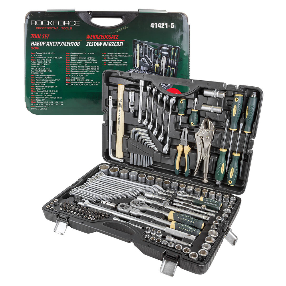 Набор инструментов 142 пр.1/4''3/8''1/2''(6-гр.)(4-32мм) RockForce##Rock FORCE RF-41421-5