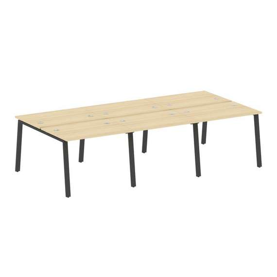 Metal System Рабочая станция на 6 мест на А-образном м/к БА.СМ-6.1 Акация Лорка/Металл Антрацит 3000