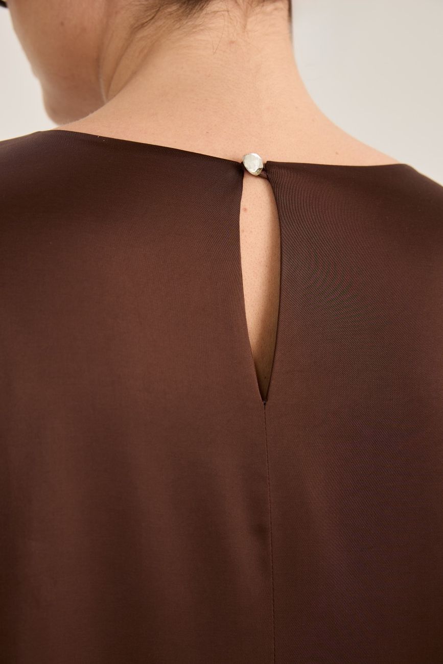 Платье-кокон мини, шоколад