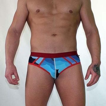 Трусы мужские брифы синие с принтом Van Baam 38127