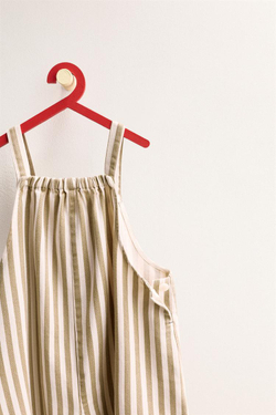 ZARA TIMELESS — ДЛИННЫЙ КОМБИНЕЗОН В ПОЛОСКУ, РЫЖЕВАТО-КОРИЧНЕВЫЙ