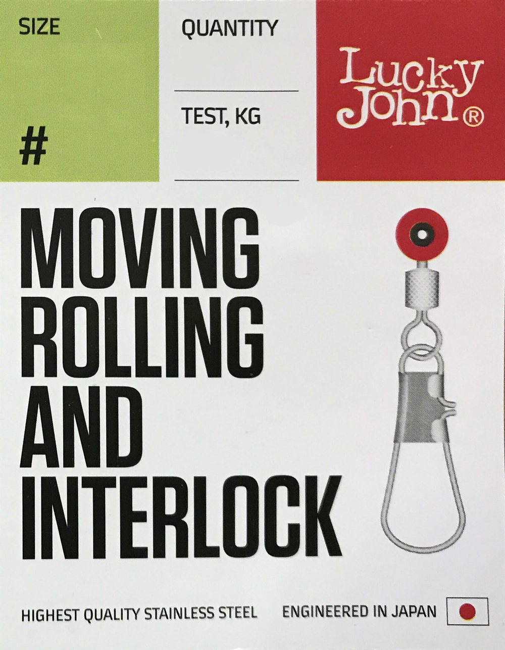 Застежка с вертлюгом скользящая Lucky John Moving Rolling and Interlock BH, арт. LJP5105