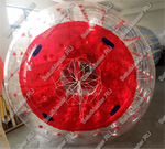 Аттракцион Водный роллер (Гидророллер) "Прозрачно-красный" ПВХ, 2*1.8*1.8 м