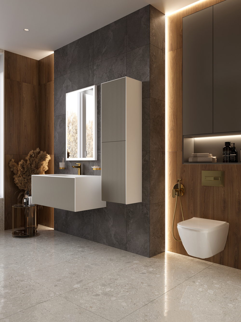 Кнопка смыва для унитаза DIWO 7325 пластик, цвет матовое золото