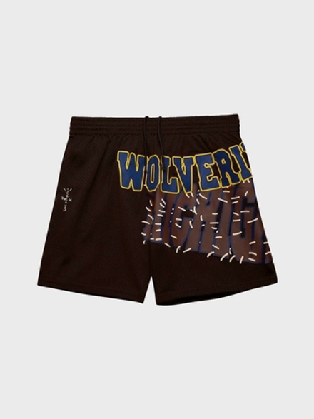 Шорты Cactus Jack Travis Scott x Mitchell & Ness University Of Michigan Basketball Brown