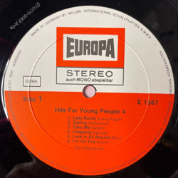 Винтажная виниловая пластинка LP The Hiltonaires Hits For Young People 4 (Germany 1975)