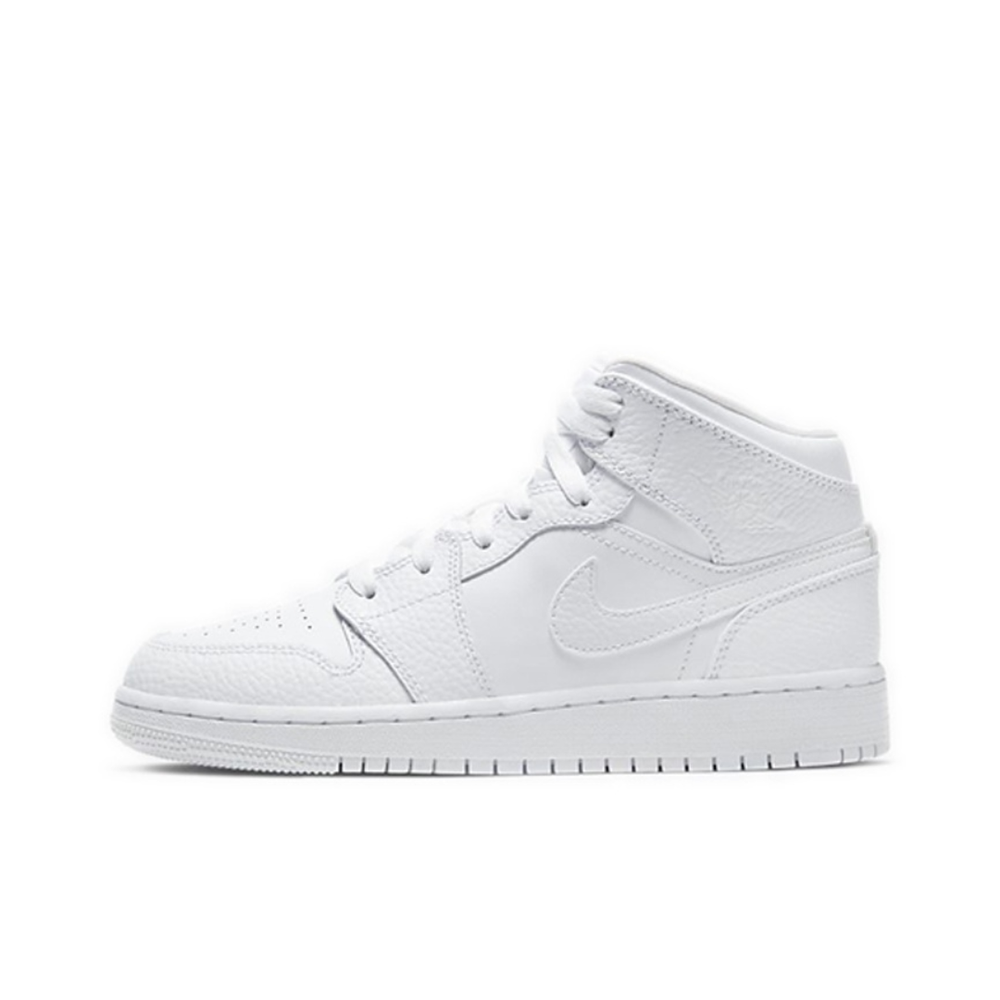 Женские Кроссовки Air Jordan 1 Mid 'Triple White' 554725‑130