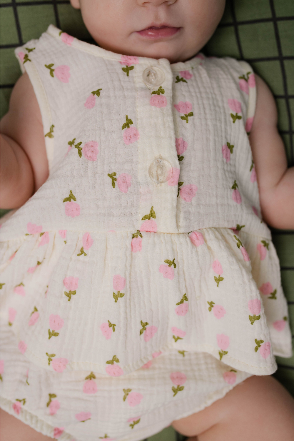 Боди-платье из муслина (цветочки)