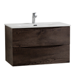 Тумба с раковиной подвесная BelBagno MARINO-CER-N-900-2C-SO-RNG-P Rovere Nature Grigio, раковина белая BB-8099-90