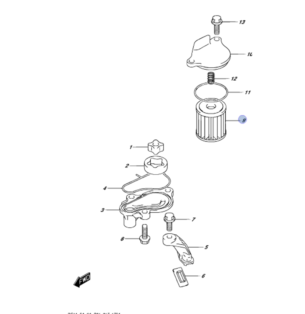 Фильтр масляныйmдля лодочных моторов Suzuki