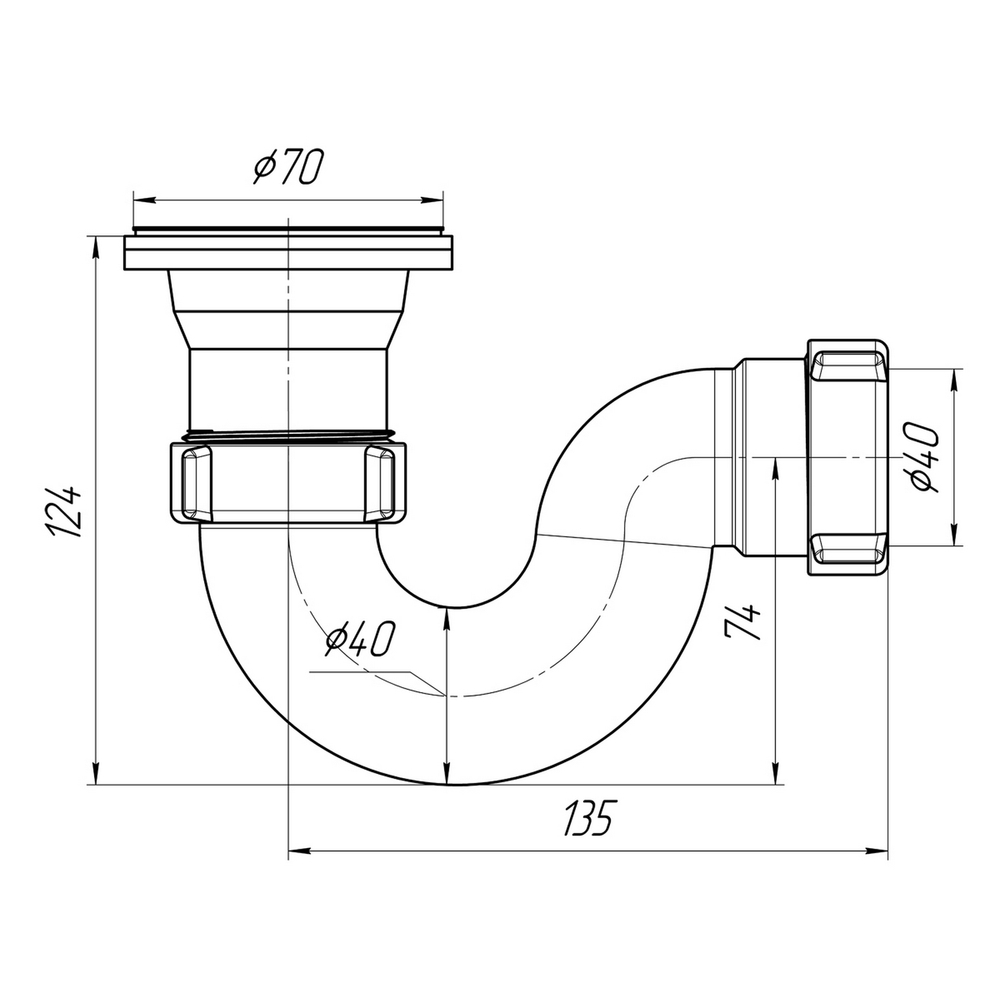 Сифон для душ.поддона 40*40 Ani Е110 АНИ пласт