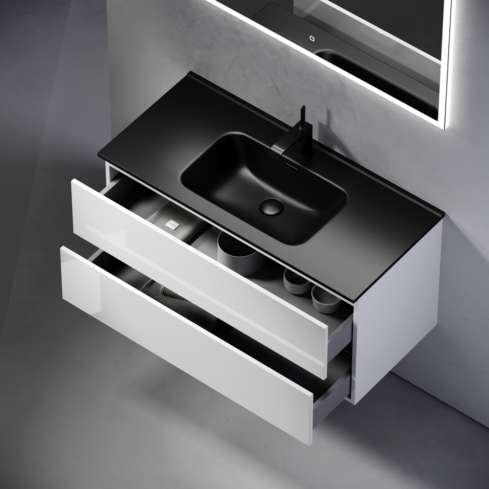 Тумба подвесная под раковину Sancos Urban, белый глянец 990х450х550