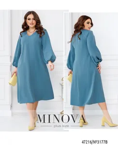 Платье 3177B-голубой Minova