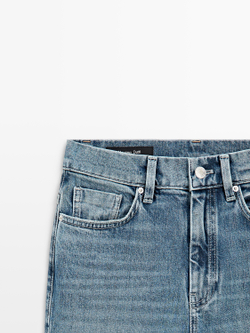 Massimo Dutti Джинсы с высокой талией и расклешенными штанинами, светло-голубой