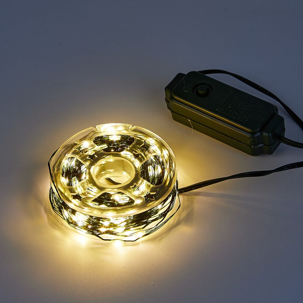 ULD-S3000-300-DGA WARM WHITE IP20 DEW Гирлянда светодиодная Роса. 30м. 300 светодиодов. Теплый белый свет. Провод зеленый. ТМ Uniel